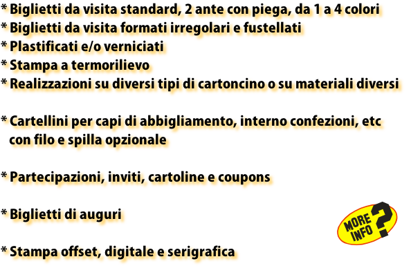 Info - Preventivi